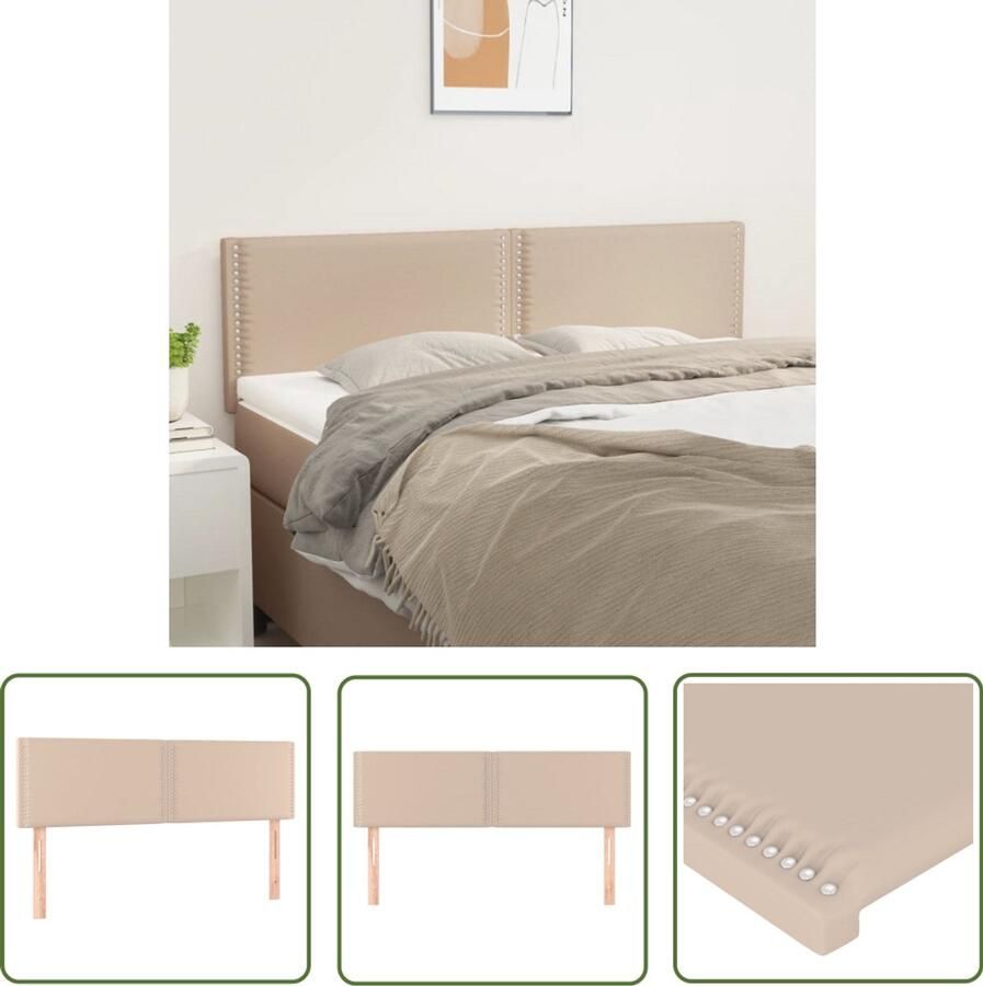 VidaXL Hoofdborden 2 stuks Kunstleer Cappuccino Hoofd Bord Kapstok Bed Accessoires Bedroom Decor Bruine Meubels Leder Look Vintage Style