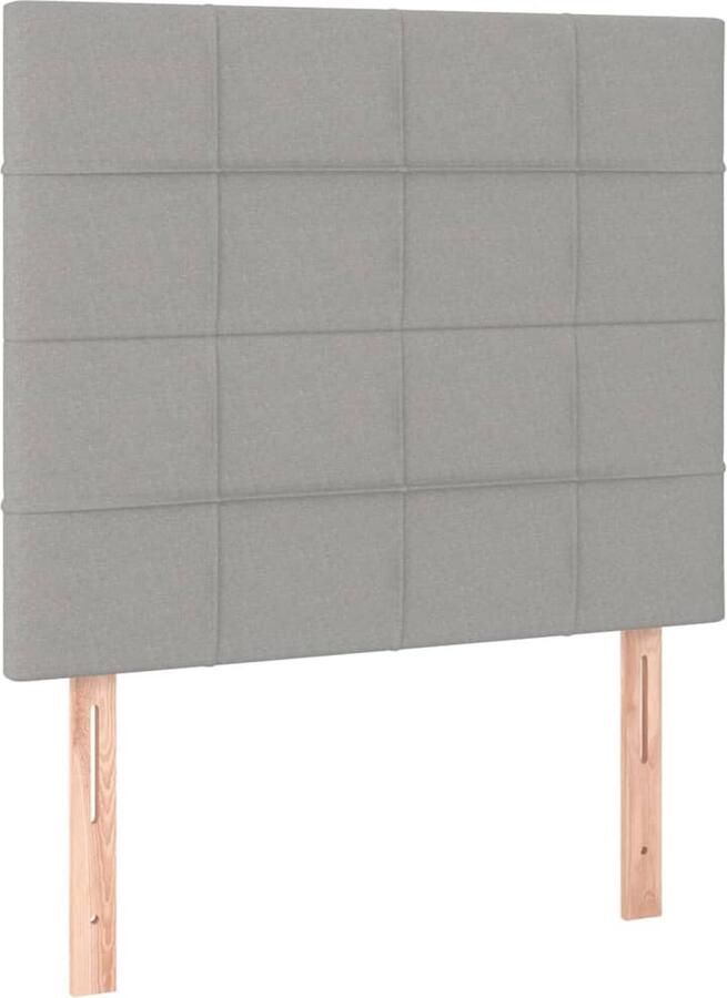 VidaXL Hoofdborden 2 stuks Lichtgrijs 80x88 cm Hoofd Bord Hoofdeinde Bed Accessoires Slaap Kamer Decoratie Grijs Hoofd Bord Stoffen Hoofdbord Comfortabel Hoofdbord - Foto 2
