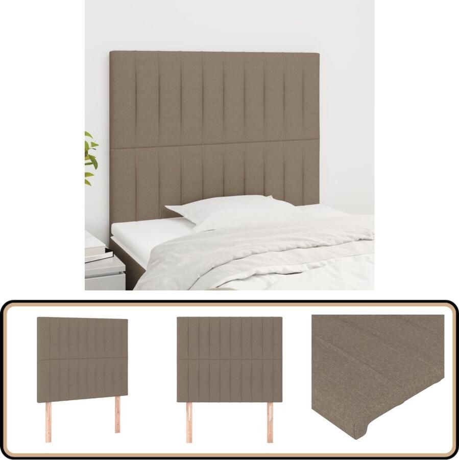 VidaXL Hoofdborden 2 stuks Stof Taupe 80x5x78 88 cm Klassieke Hoofdbord Kopen Bedhoofd Stoffen Hoofdbord Taupe Kleur