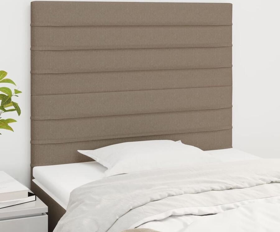 VidaXL Hoofdborden Stof Taupe 90x5x78 88 cm 2 stuks Hoofd Bord Slaapkamers Bed Accessoires Stoffen Hoofdborden Taupes Interieur Comfortabel Leeshoek - Foto 2
