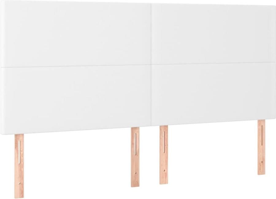 VidaXL Hoofdborden 4 st 100x5x78 88 cm kunstleer wit