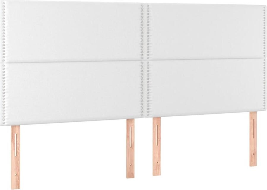 VidaXL Hoofdborden 4 st 100x5x78 88 cm kunstleer wit