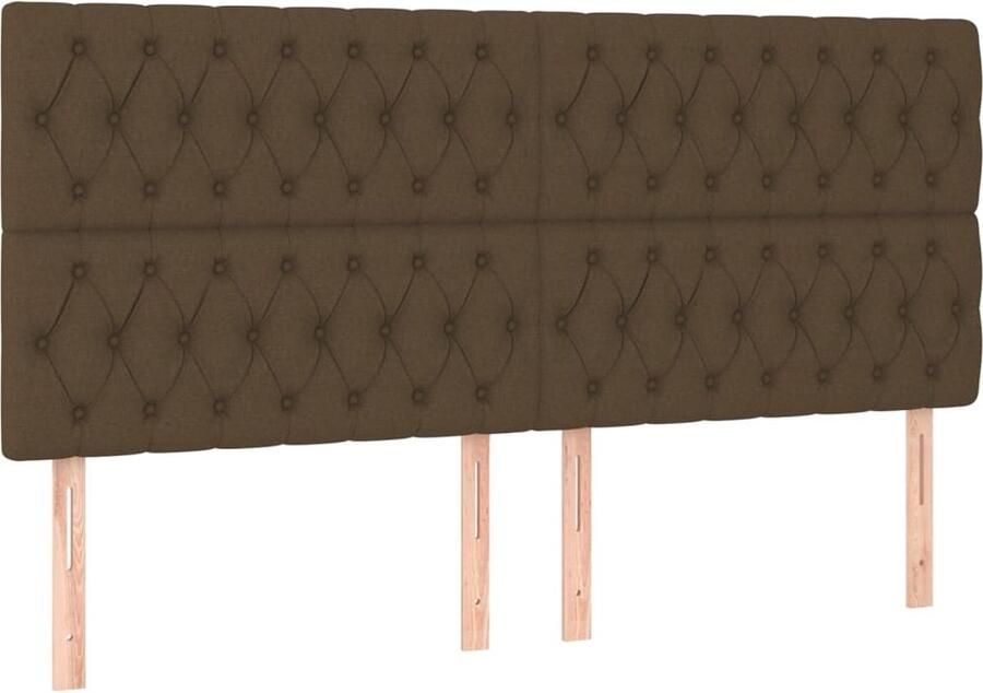 VidaXL Hoofdborden 4 st 100x7x78 88 cm stof donkerbruin - Foto 3