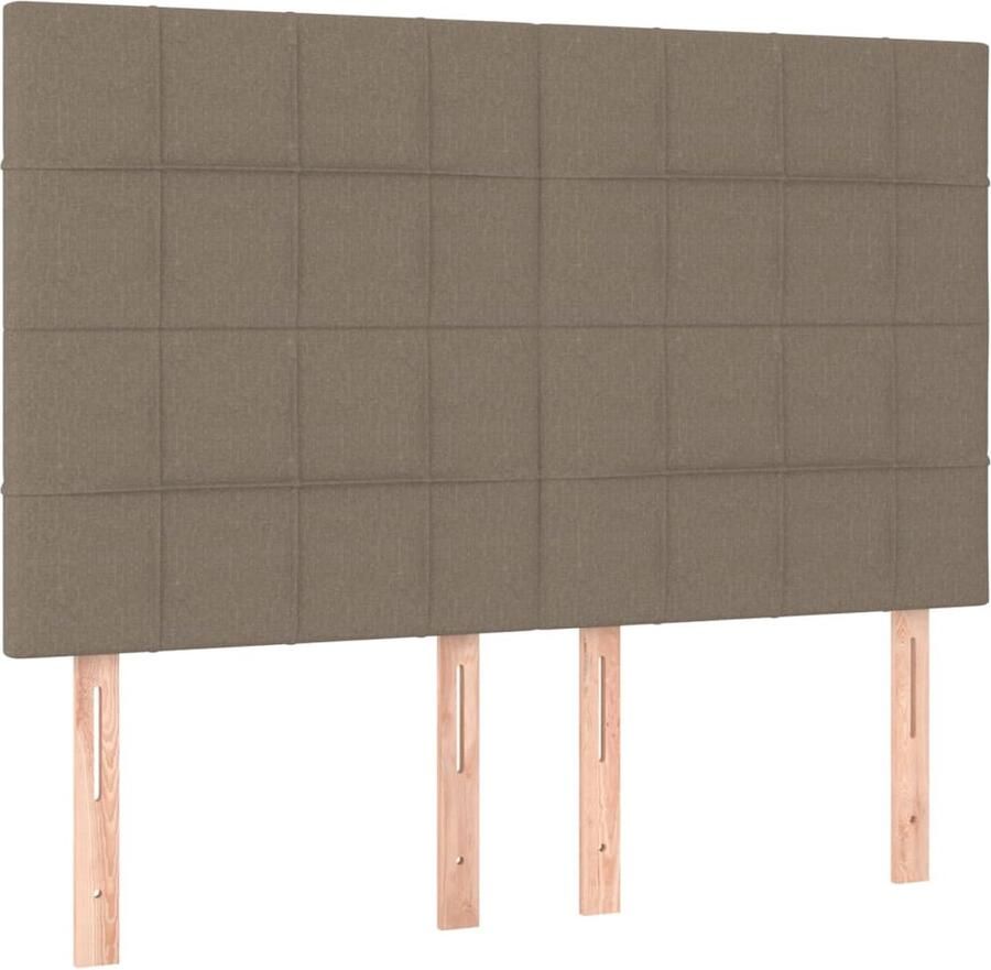 VidaXL Hoofdborden 4 st 72x5x78 88 cm stof taupe