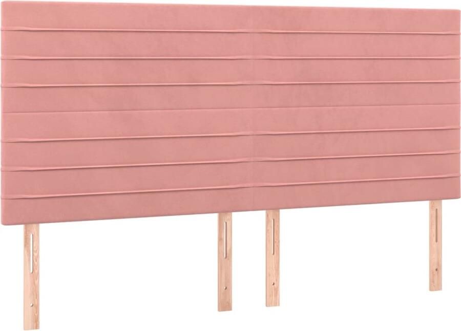 VidaXL Hoofdborden 4 st 80x5x78 88 cm fluweel roze - Foto 4