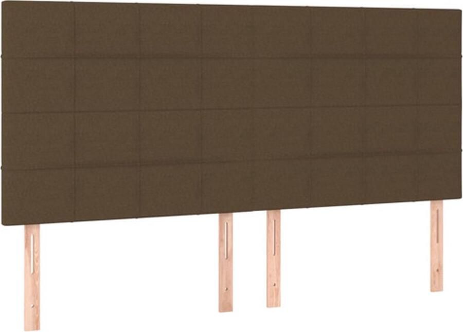 VidaXL Hoofdborden 4 st 80x5x78 88 cm stof donkerbruin - Foto 2