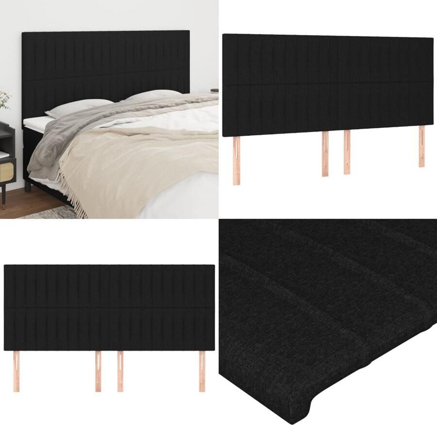 The Living Store Hoofdbord Bedaccessoires 160 x 5 x 118 128 zwart Hoofdboard Hoofdborden Beddecoratie Slaapkamers Stoffen Hoofdborden