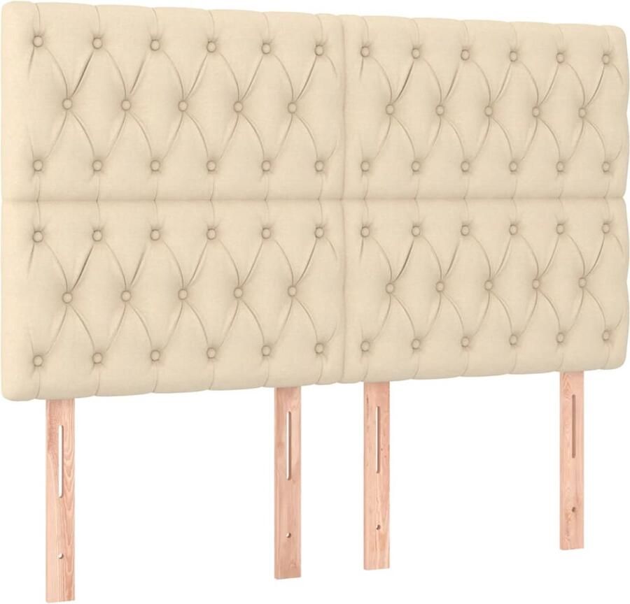 VidaXL Hoofdborden 4 st 80x7x78 88 cm stof crÃ¨mekleurig