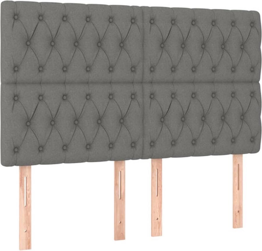 VidaXL Hoofdborden 4 st 80x7x78 88 cm stof donkergrijs