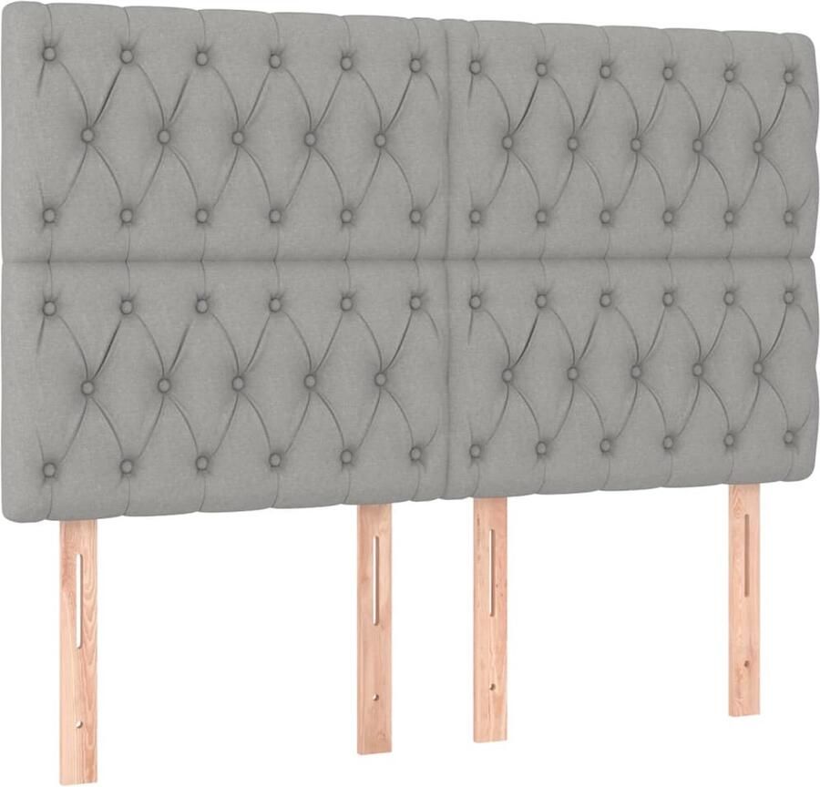 VidaXL Hoofdborden 4 st 80x7x78 88 cm stof lichtgrijs