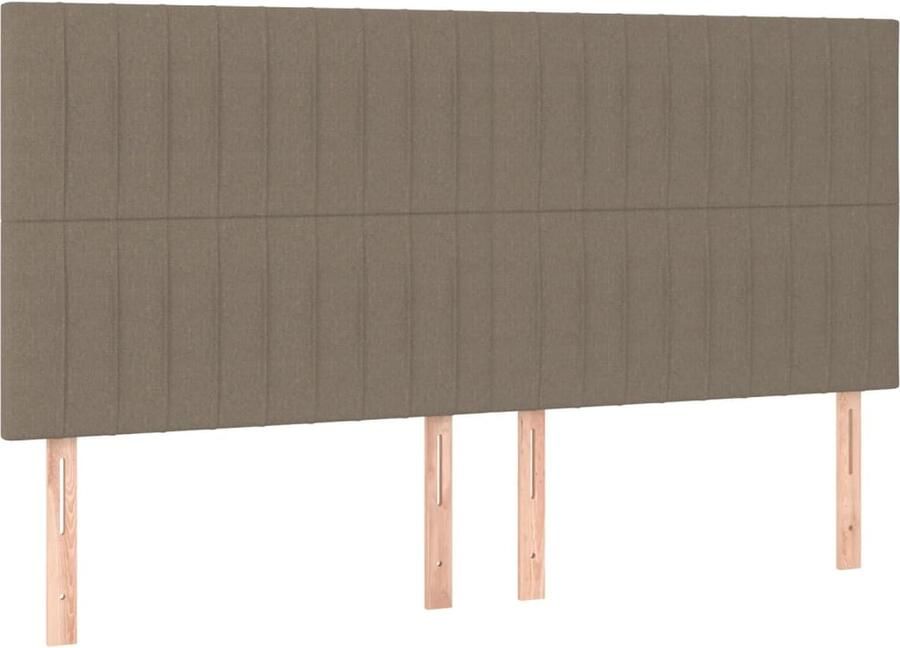 VidaXL Hoofdborden 4 stuks 80x5x78 88 cm Taupe Hoofd Bord Bedhoofdbord Slaapkamers Stof Headboard Comfortabel Hoofdboard Hoogteverstelbaar Design Hoofdbord - Foto 2