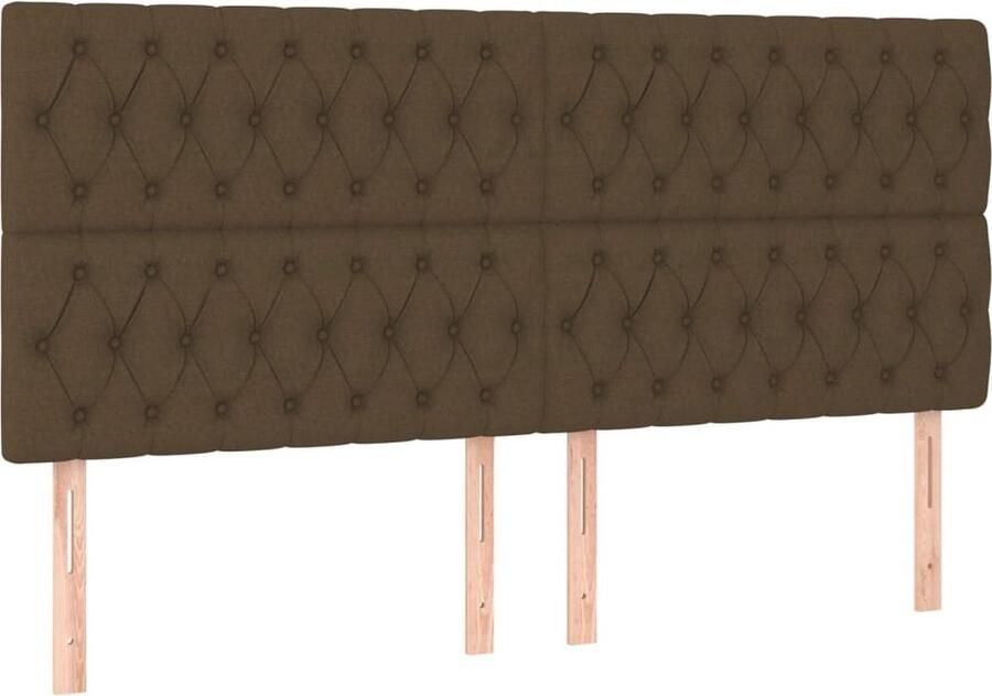 VidaXL Hoofdborden 4 st 90x7x78 88 cm stof donkerbruin - Foto 3