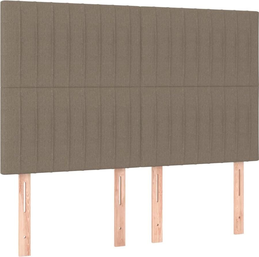 VidaXL Hoofdborden 4 stuks Stof Taupe 72x5x88 cm Hoofd Bord Hoofdkussen Bedkleden Slaap Accessoires Bedroom Decor - Foto 2