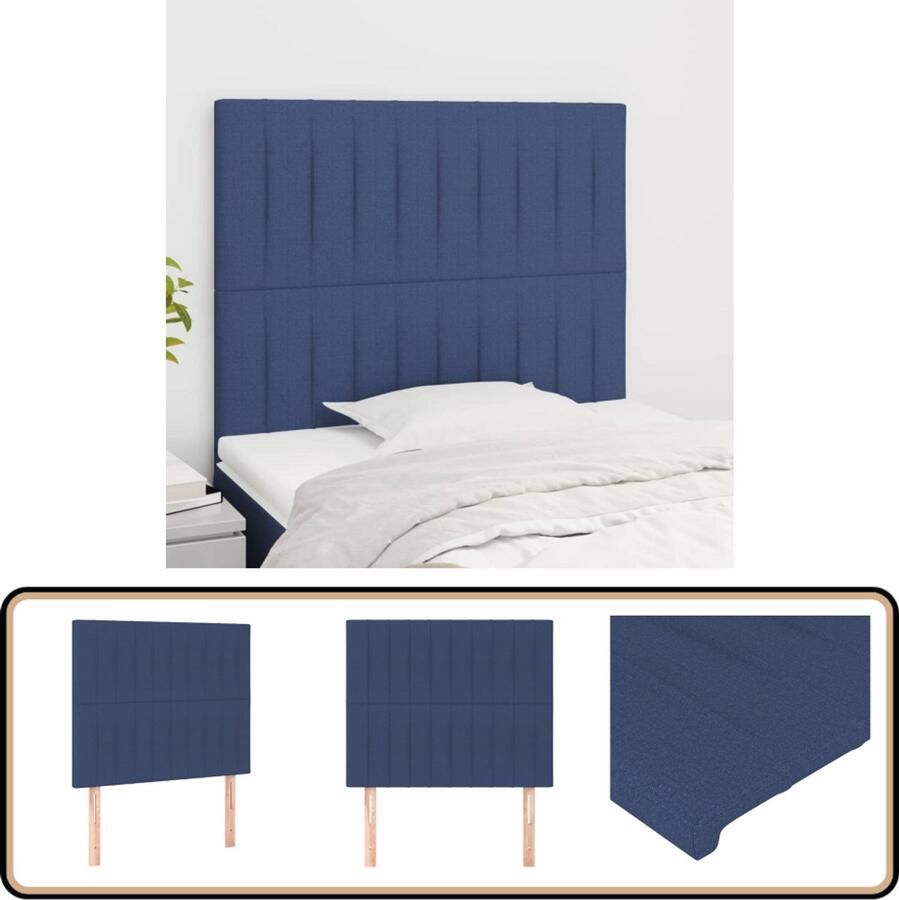 VidaXL Hoofdborden 90x5x78 88 cm Stof Blauw Hoofd Bord Hoofdborden Beddecoratie Slaapkamers Blauwe Kamer Stoffen Hoofdbord Larikhsthoot