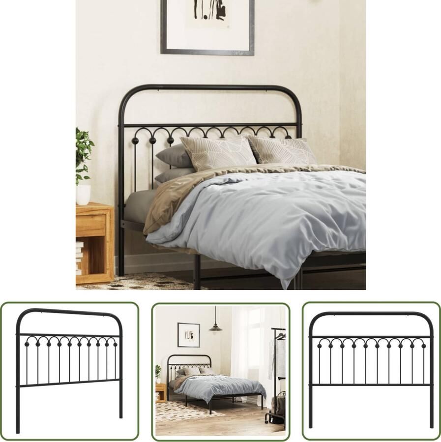 The Living Store Metalen Hoofdbord 112 x 3 x 100 cm Staal Hoofd Bord Hoofdborden Bed Frame Bedaccessoires Staal