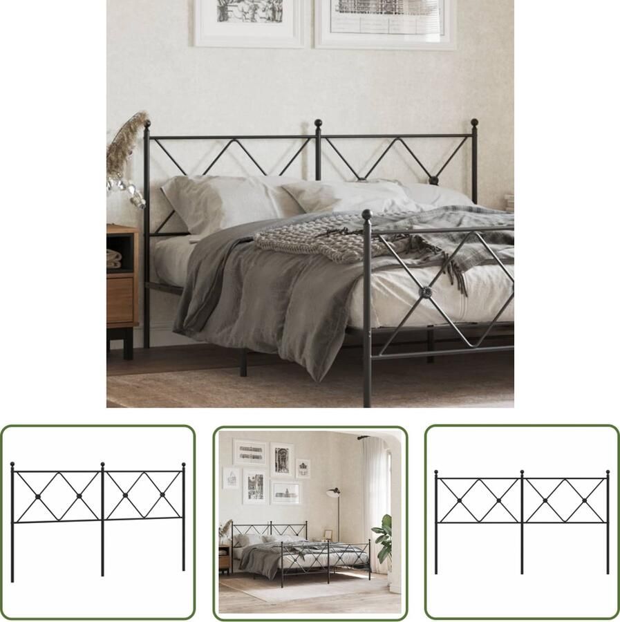 The Living Store Metalen Hoofdbord 166x90.5 cm Robuuste Staal Hoofd Bord Hoofdborden Bedding Slaapkamers Metalen Hoofdbord