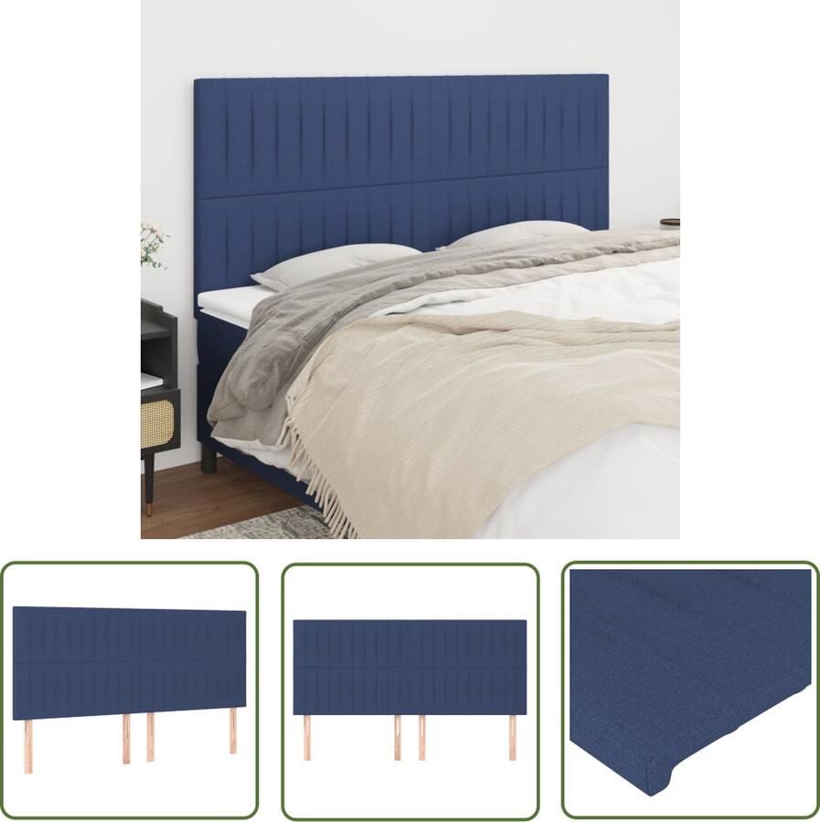 The Living Store Hoofdeind Klassiek Meubels 200 x 5 x 118 128 cm Blauw Hoofd Bord Hoofdborden Beddecoratie Bedroom Decor Blauwe Kamer