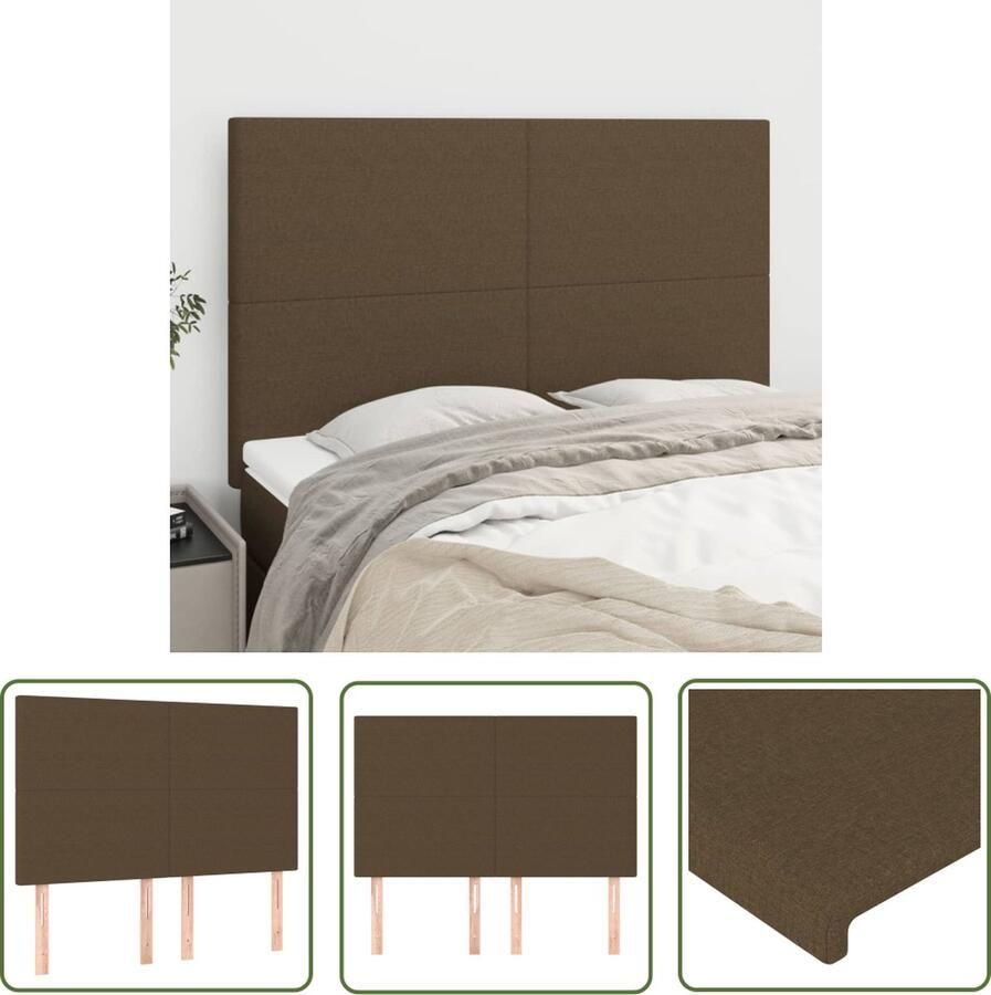 The Living Store Hoofdbord Bedbord Verstelbare Hoogte Stevige Poten Comfortabele Ondersteuning Donkerbruin 144 x 5 x 118 128 cm Hoofd Bord Hoofdborden Beddecoratie Bedroom Decor Slaapkamers