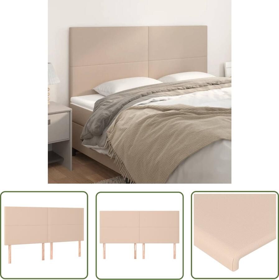 The Living Store Hoofdeind Cappuccino Kunstleer 180 x 5 x 118 128 cm Verstelbaar Stevige Poten Hoofd Bord Hoofdborden Kapstokken Bedding Bedroom Decoratie
