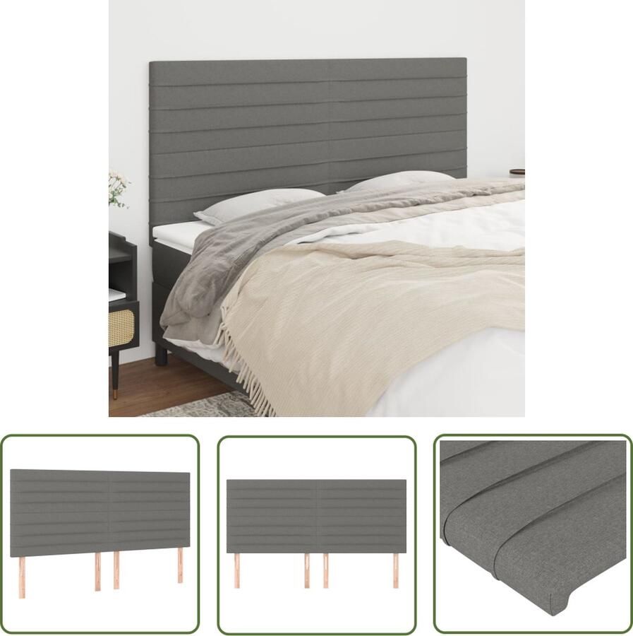 The Living Store Hoofdbord Klassiek Stijlvol Verstelbare Hoogte Donkergrijs Hoofd Bord Hoofdborden Slaapkamers Beddengoed Donkere Kleuren