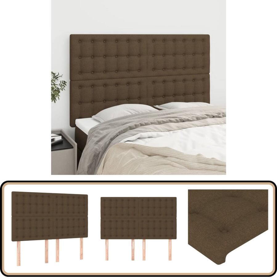 The Living Store Hoofdbord 72 x 5 x 78 88cm Duurzaam donkerbruin hoofdeind Hoofd Bord Hoofdkussen Beddecoratie Slaapkamers Meubels