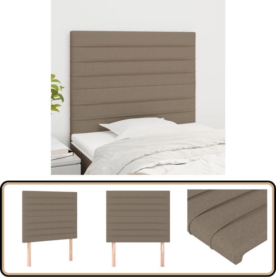 VidaXL Hoofdborden Stof Taupe 80x5x78 88 cm 2 stuks Hoofd Bord Hoofdeinde Bed Accessoires Slaap Kamer Meubels Taupes Kleur