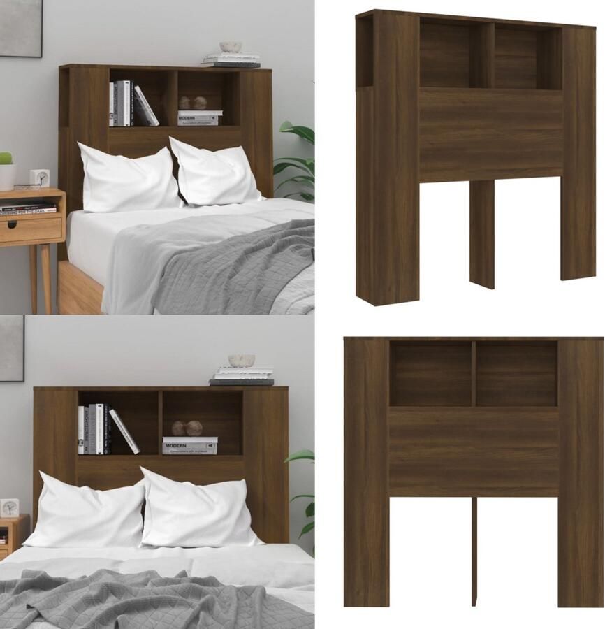 VidaXL Hoofdbordkast 100x18 5x104 5 cm bruin eikenkleur Hoofdbordkast Hoofdbordkasten Hoofdeindekast Hoofdbord Kast