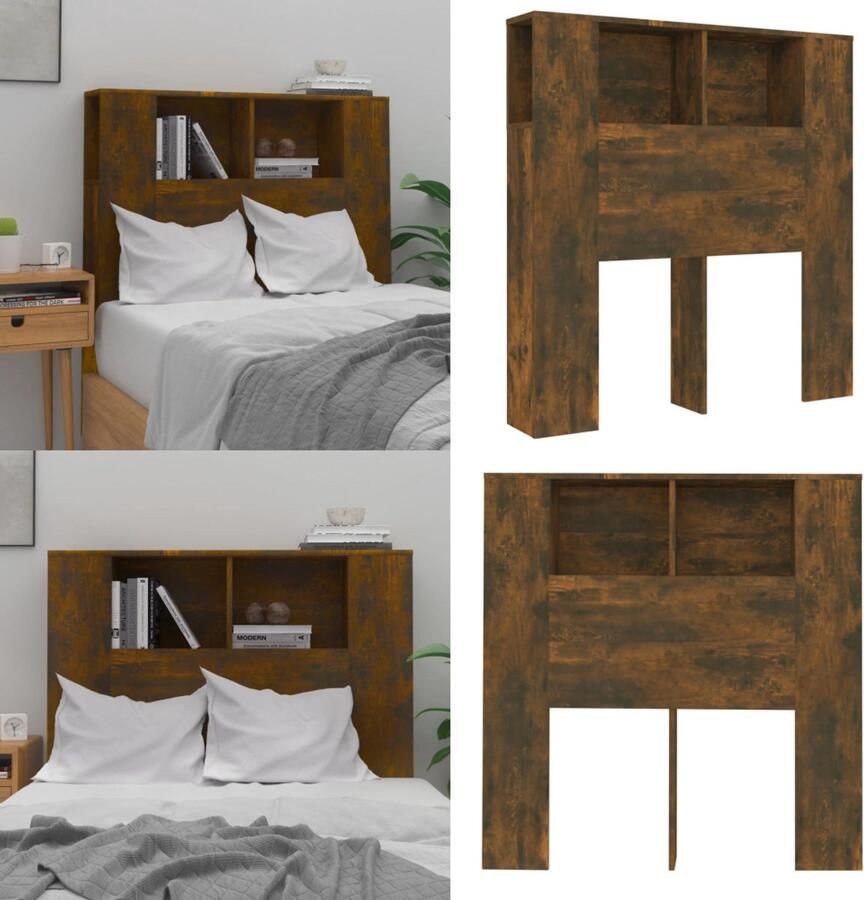 VidaXL Hoofdbordkast 100x18 5x104 5 cm gerookt eikenkleurig Hoofdbordkast Hoofdbordkasten Hoofdeindekast Hoofdbord Kast