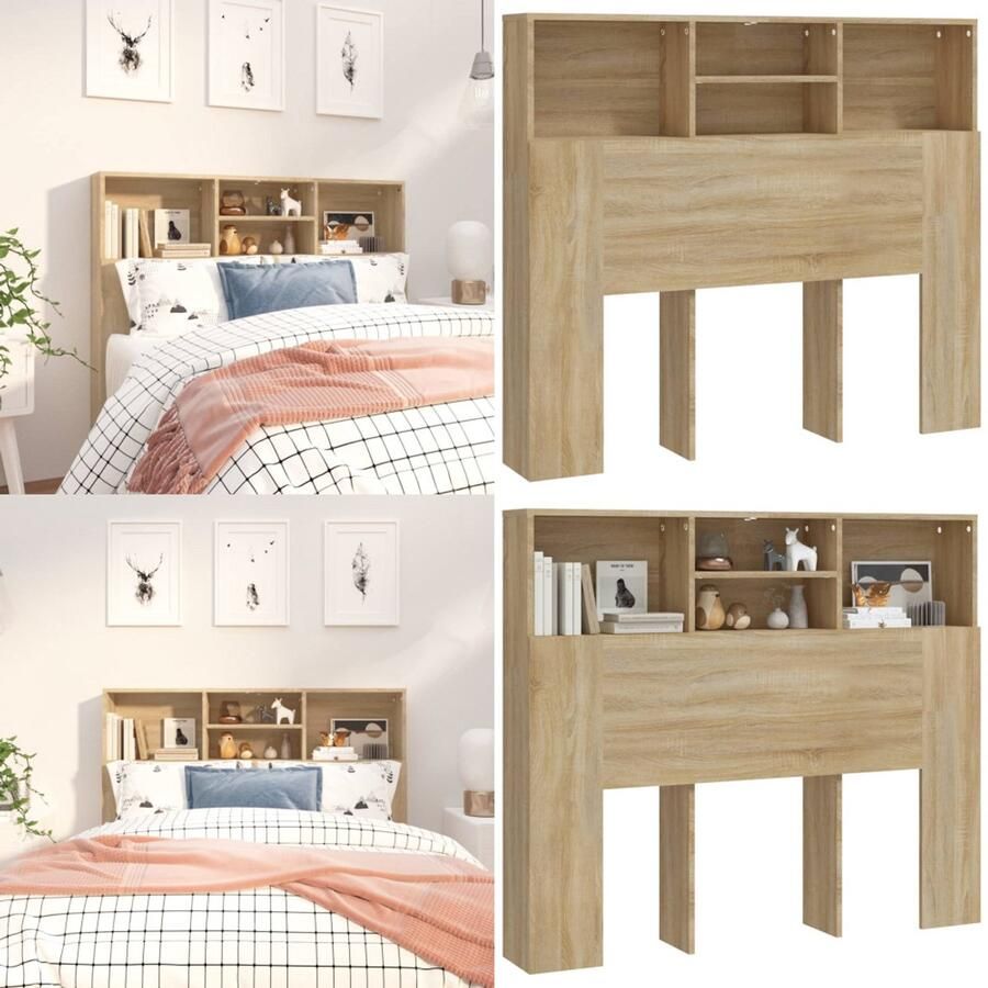 VidaXL Hoofdbordkast 120x19x103 5 cm sonoma eikenkleurig Hoofdbordkast Hoofdbordkasten Hoofdeindekast Hoofdbord Kast