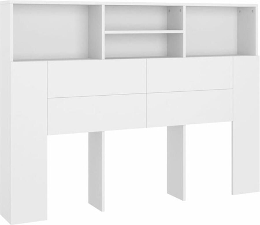 VidaXL Hoofdbordkast 140x19x103 5 cm wit - Foto 3