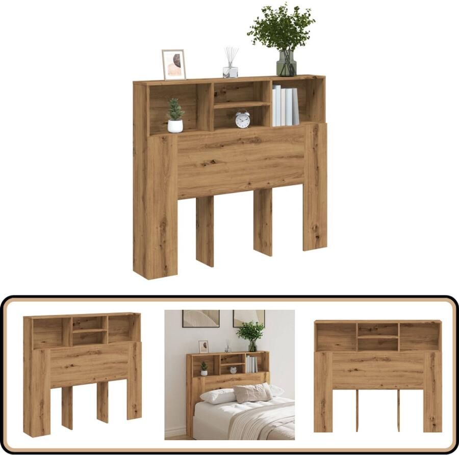 VidaXL Hoofdbordkast Bewerkt Hout Artisanaal Eiken Hoofd Bord Hoofdkast Slaap Kamer Bedkant Houten Hoofdbord