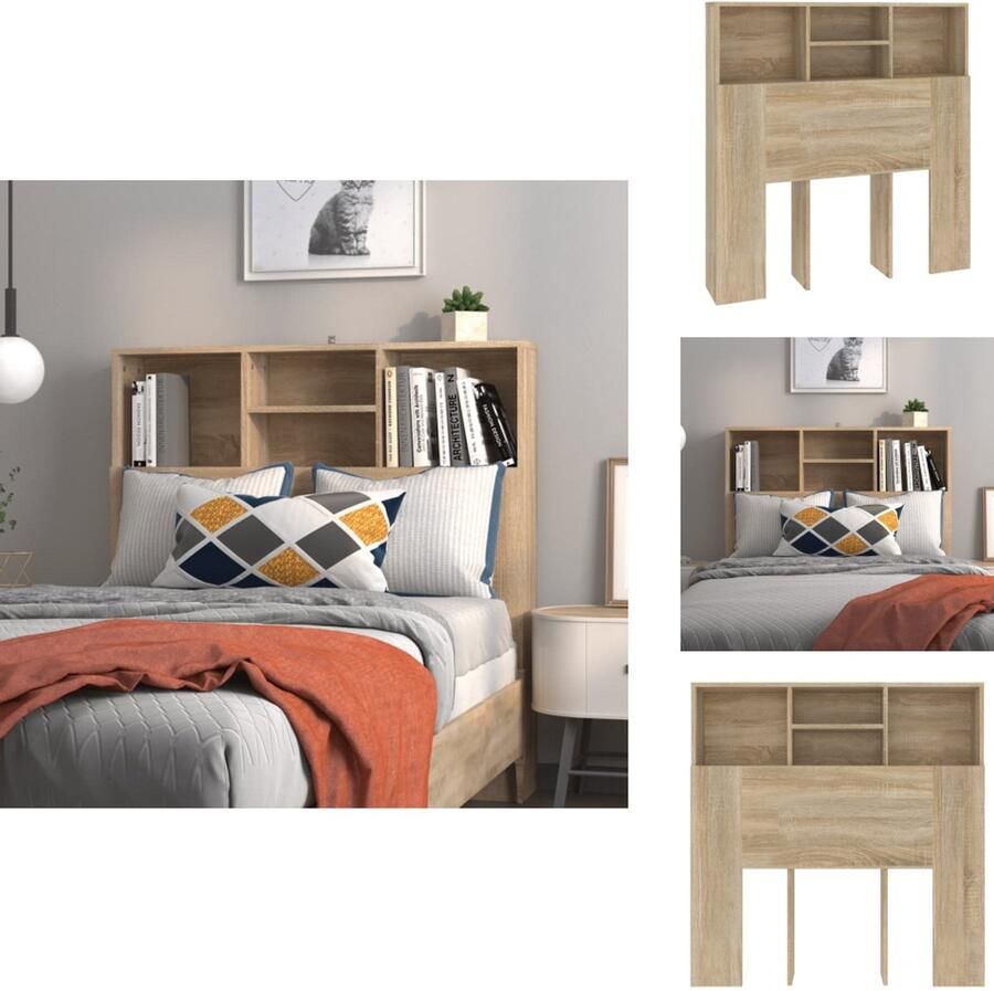 VidaXL Hoofdbordkast Hoofdbordkasten Hoofdeindekast Hoofdbord Kast Hoofdbordkast 100x19x103 5 cm sonoma eikenkleurig