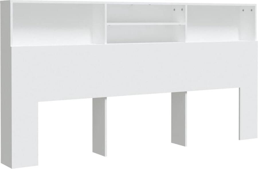 VidaXL Hoofdbordkast Wit 200x19x103 5 cm Hoofd Bordkast Hoofdkast Bedkap Slaapkamersdecoratie Houten Hoofdbord Headboard Bedroom Furniture - Foto 2