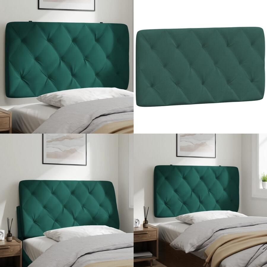 VidaXL Hoofdbordkussen 100 cm fluweel donkergroen Hoofdbordkussen Hoofdbordkussens Hoofdbord Kussen Hoofdeinde Kussen