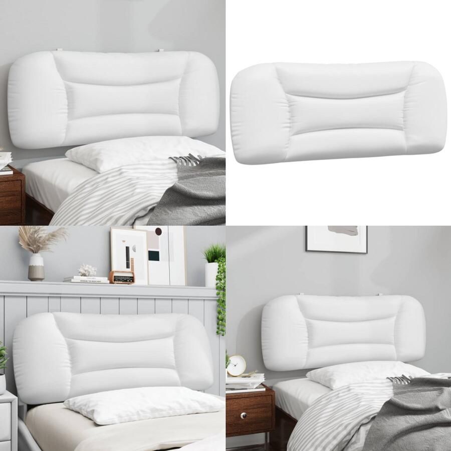 VidaXL Hoofdbordkussen 100 cm kunstleer wit Hoofdbordkussen Hoofdbordkussens Hoofdbord Kussen Hoofdeinde Kussen - Foto 2