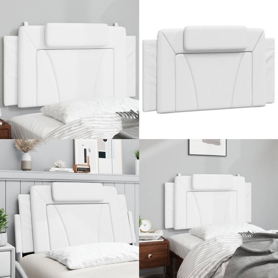 VidaXL Hoofdbordkussen 100 cm kunstleer wit Hoofdbordkussen Hoofdbordkussens Hoofdbord Kussen Hoofdeinde Kussen