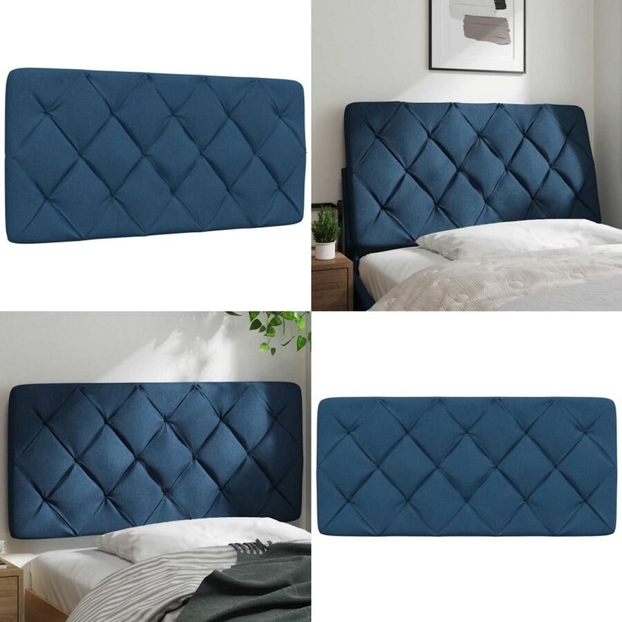 VidaXL Hoofdbordkussen 100 cm stof blauw Hoofdbordkussen Hoofdbordkussens Hoofdbord Kussen Hoofdeinde Kussen