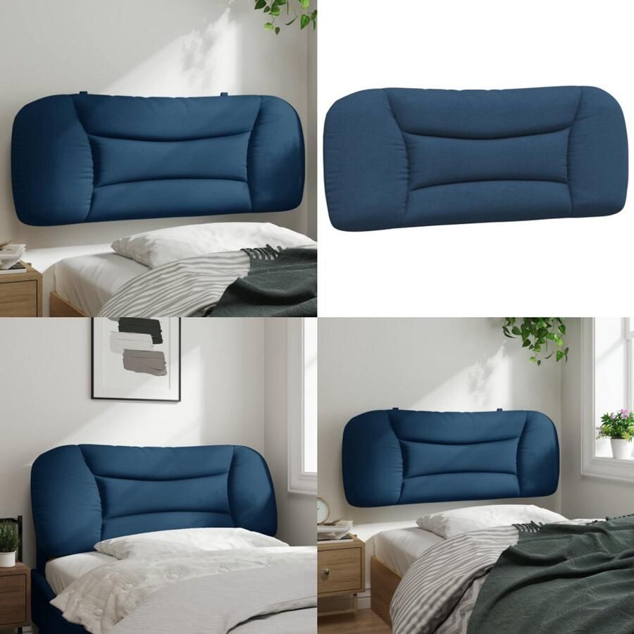 VidaXL Hoofdbordkussen 100 cm stof blauw Hoofdbordkussen Hoofdbordkussens Hoofdbord Kussen Hoofdeinde Kussen