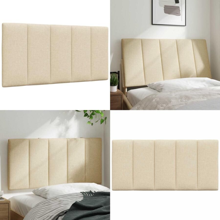 VidaXL Hoofdbordkussen 100 cm stof crèmekleurig Hoofdbordkussen Hoofdbordkussens Hoofdbord Kussen Hoofdeinde Kussen