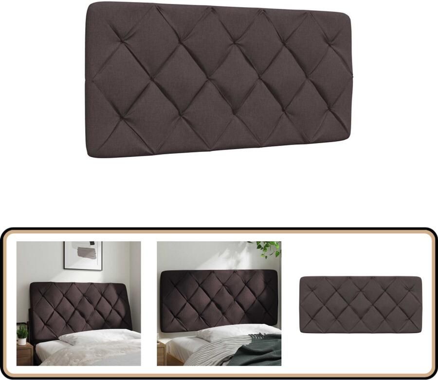 VidaXL Hoofdbordkussen 100 cm Stof Donkerbruin Hoofdbord Kussen Beddakkussens Hoofdkus Bedaccessoires Slaapkamer Decoratie
