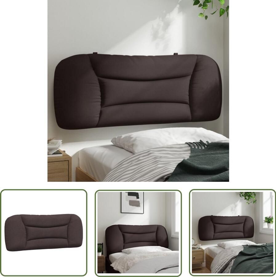 VidaXL Hoofdbordkussen 100 cm Stof Donkerbruin Hoofdbordkussen Hoofdbekleding Beddecoratie Stof Hoefdbord Donker Bruin Hoofdbord Comfortabele Hoofdsteun
