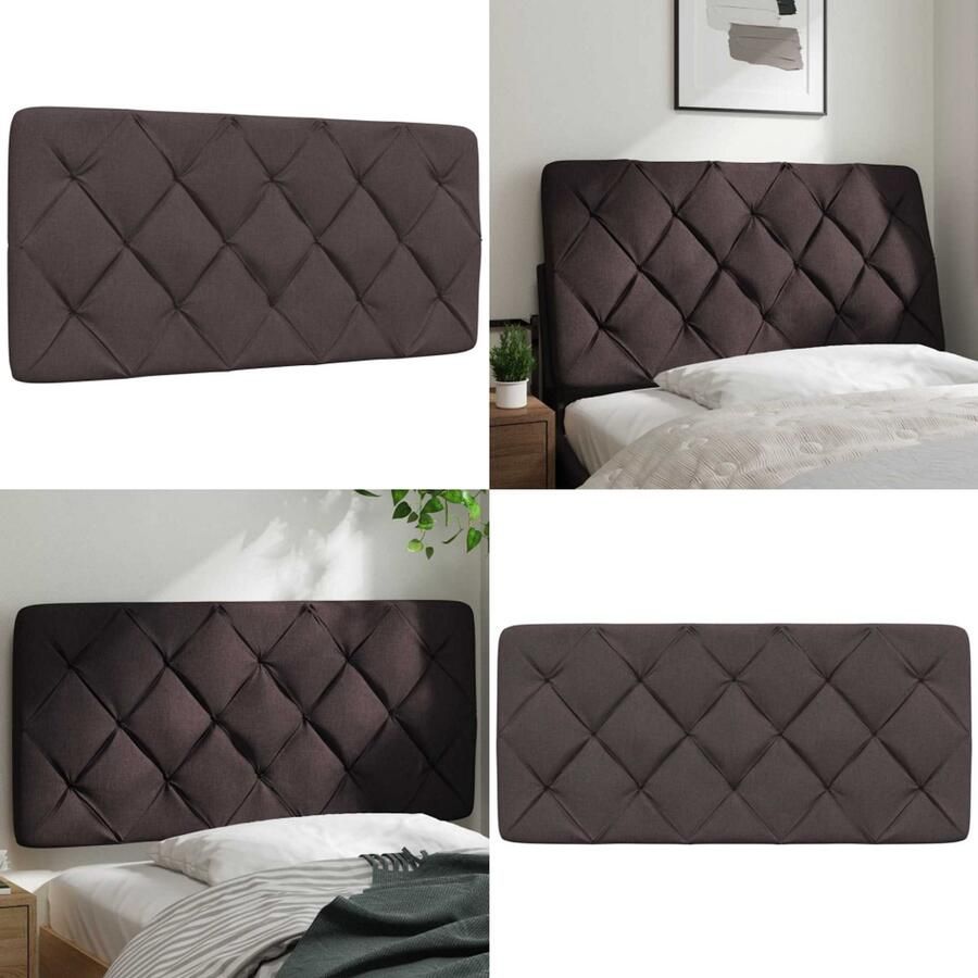 VidaXL Hoofdbordkussen 100 cm stof donkerbruin Hoofdbordkussen Hoofdbordkussens Hoofdbord Kussen Hoofdeinde Kussen