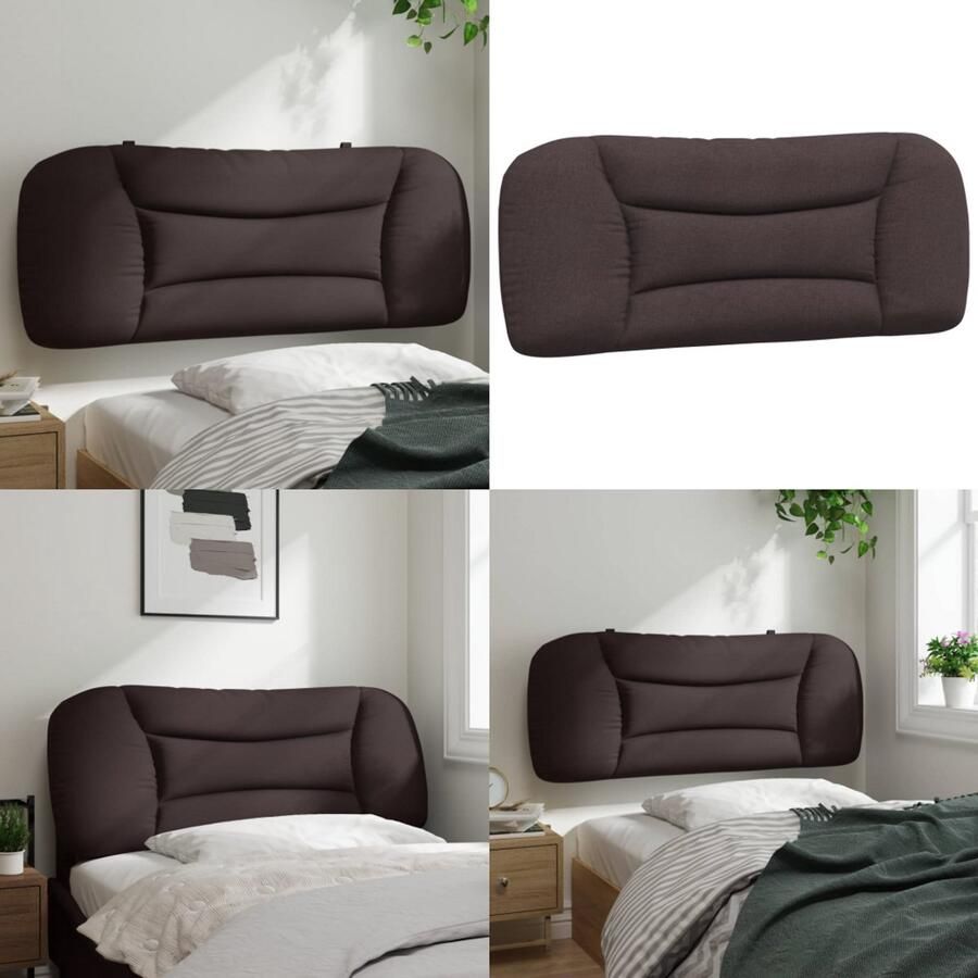 VidaXL Hoofdbordkussen 100 cm stof donkerbruin Hoofdbordkussen Hoofdbordkussens Hoofdbord Kussen Hoofdeinde Kussen