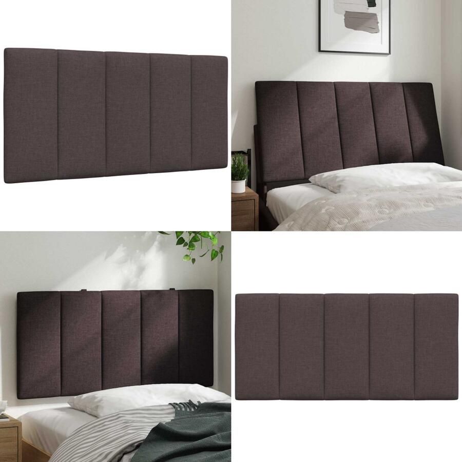 VidaXL Hoofdbordkussen 100 cm stof donkerbruin Hoofdbordkussen Hoofdbordkussens Hoofdbord Kussen Hoofdeinde Kussen