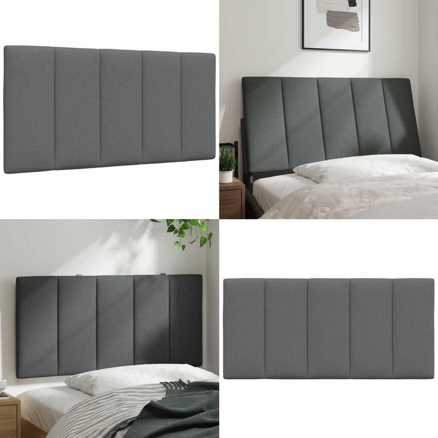 VidaXL Hoofdbordkussen 100 cm stof donkergrijs Hoofdbordkussen Hoofdbordkussens Hoofdbord Kussen Hoofdeinde Kussen