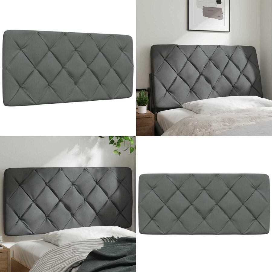 VidaXL Hoofdbordkussen 100 cm stof donkergrijs Hoofdbordkussen Hoofdbordkussens Hoofdbord Kussen Hoofdeinde Kussen