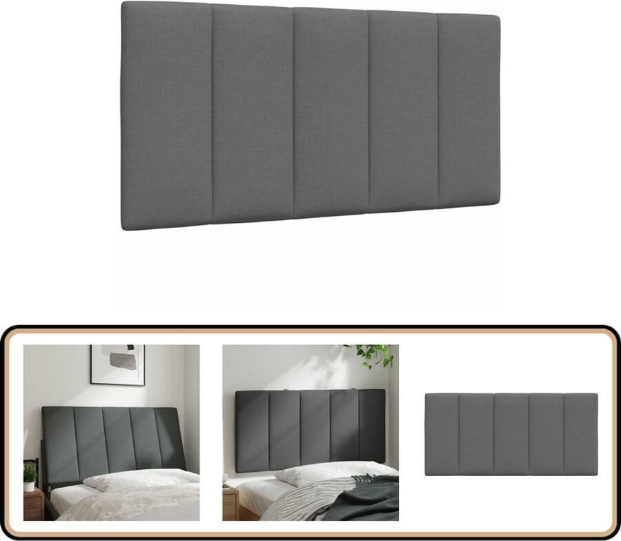 VidaXL Hoofdbordkussen 100 cm Stof Donkergrijs Hoofdbordkussen Hoofdbordkussens Hoofdbord Kussen Hoofdeinde Kussen