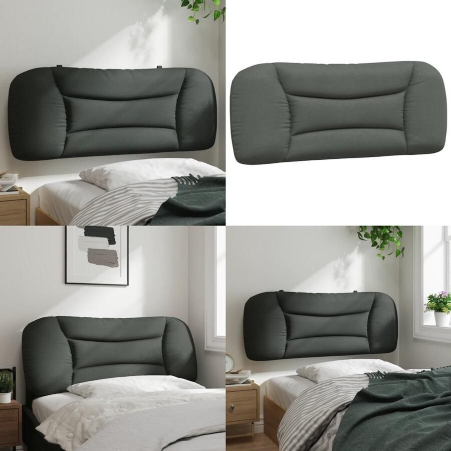 VidaXL Hoofdbordkussen 100 cm stof donkergrijs Hoofdbordkussen Hoofdbordkussens Hoofdbord Kussen Hoofdeinde Kussen - Foto 2