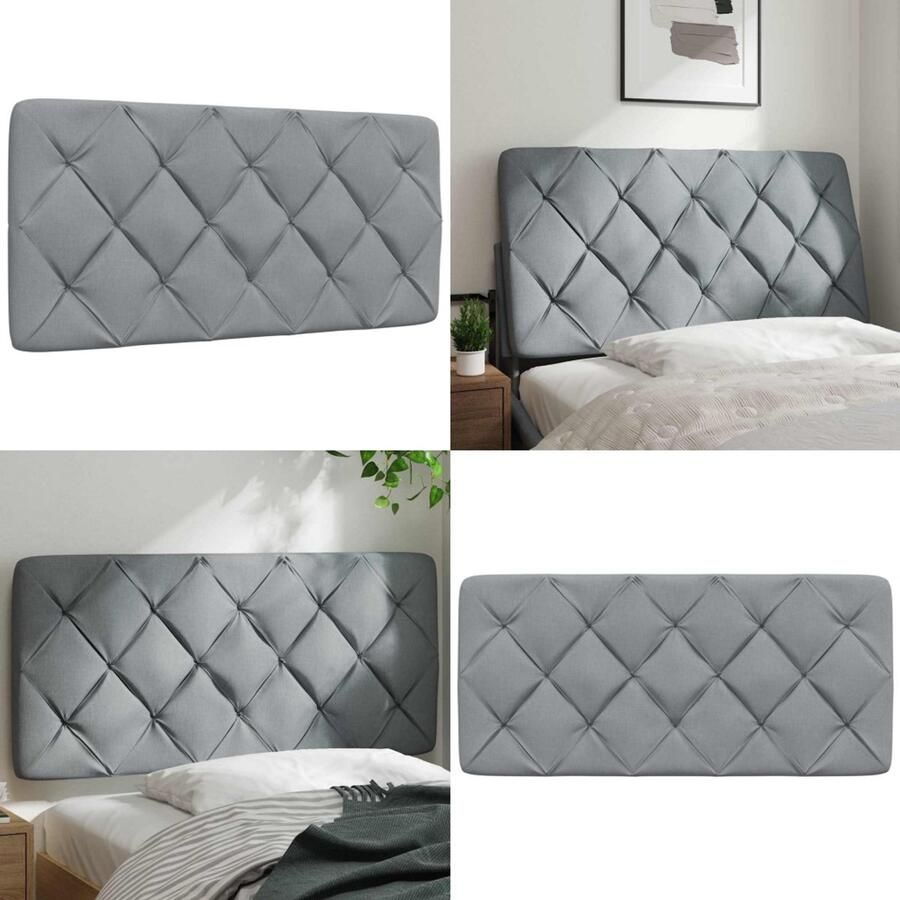 VidaXL Hoofdbordkussen 100 cm stof lichtgrijs Hoofdbordkussen Hoofdbordkussens Hoofdbord Kussen Hoofdeinde Kussen