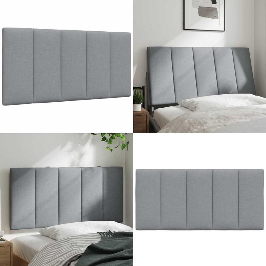 VidaXL Hoofdbordkussen 100 cm stof lichtgrijs Hoofdbordkussen Hoofdbordkussens Hoofdbord Kussen Hoofdeinde Kussen